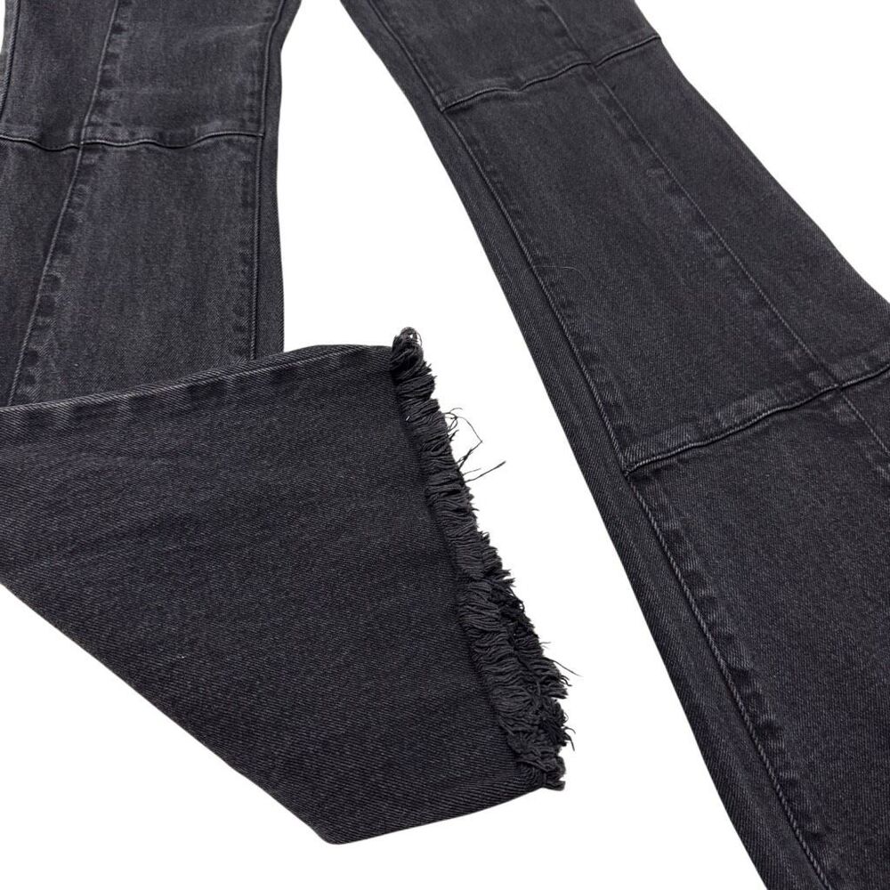 Tinseltown High Rise Pieced Flare Jeans Black 1 - Picture 3 of 6
